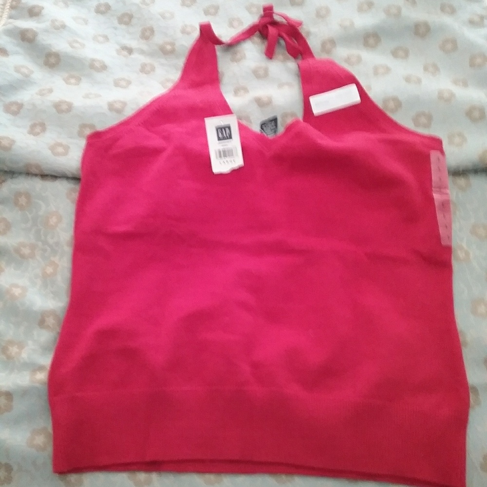 Knit halter top w/bra